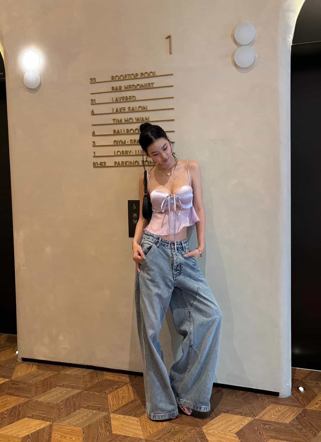 KITTEN TOP - Gonghaze Lily Top – Silk Bustier Cami with Flared Chiffon Hem